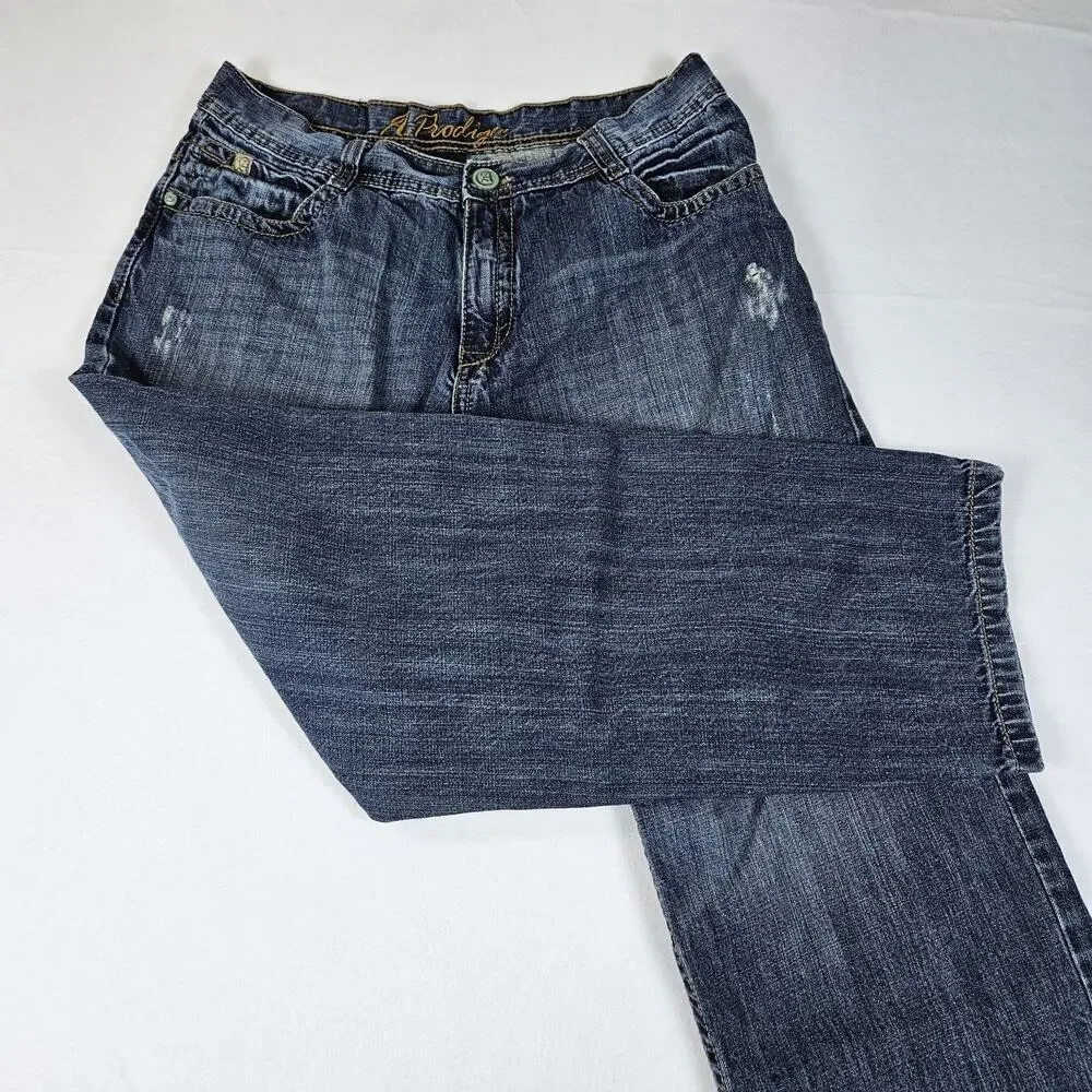 Y2K Wide Leg Jean Men 36x29 Southpole Blue A Prodigee Straight 90s 2000s Baggy